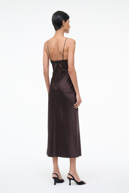 STAUD Sale Terra Silk Dress Earth