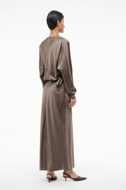 STAUD Sale Phoebe Silk Dress Truffle