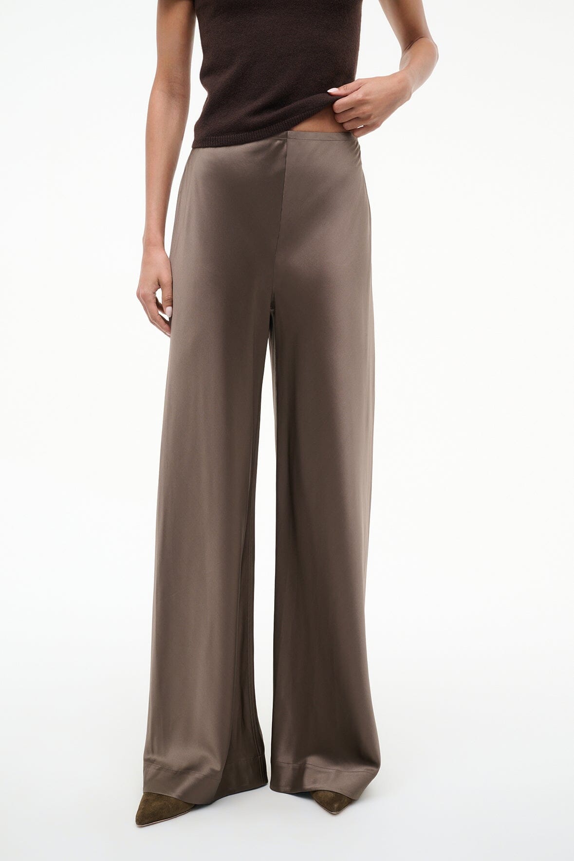 STAUD Sale Stroll Silk Pant Truffle