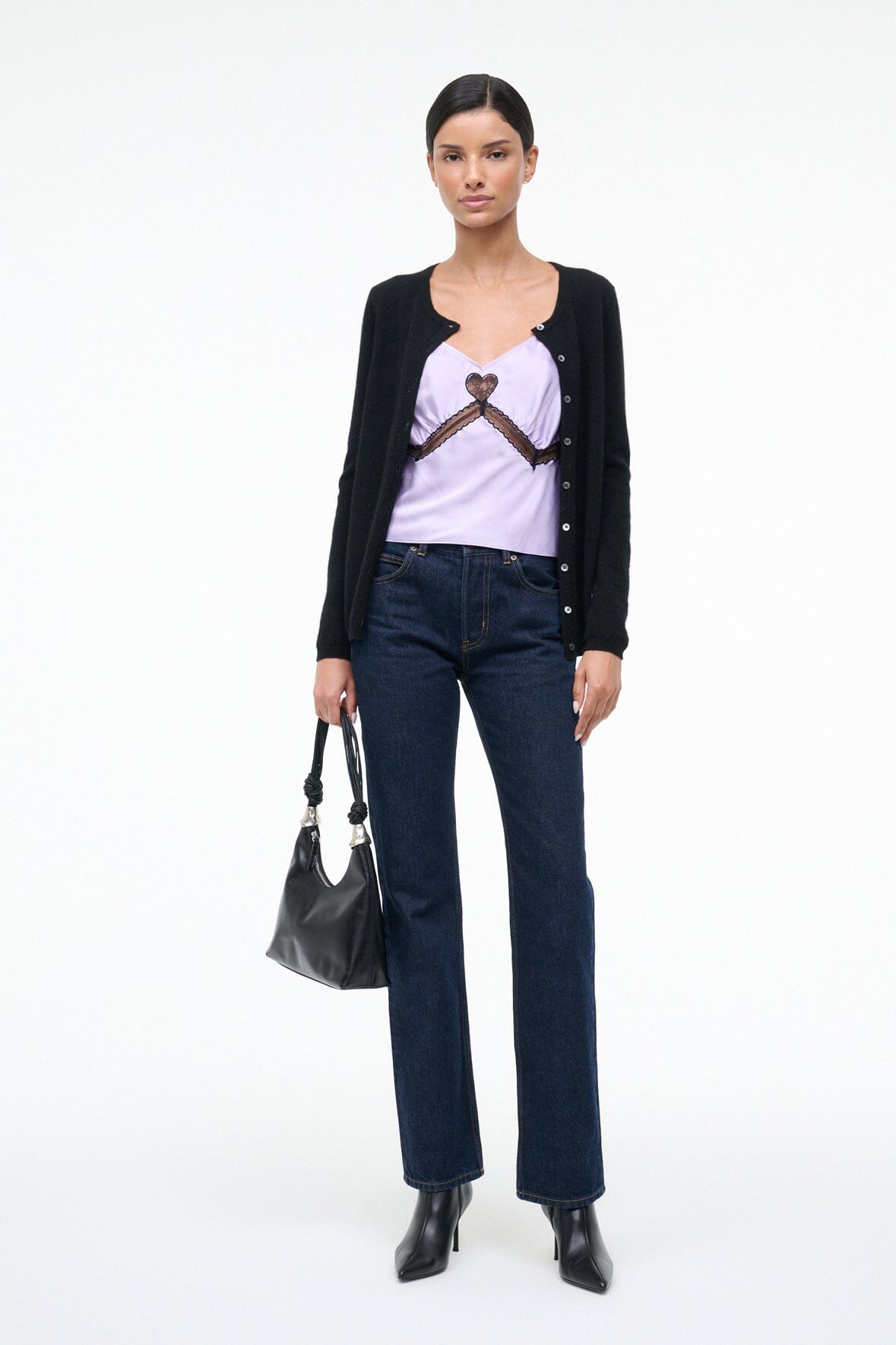 STAUD Sale Terra Silk Top Wisteria