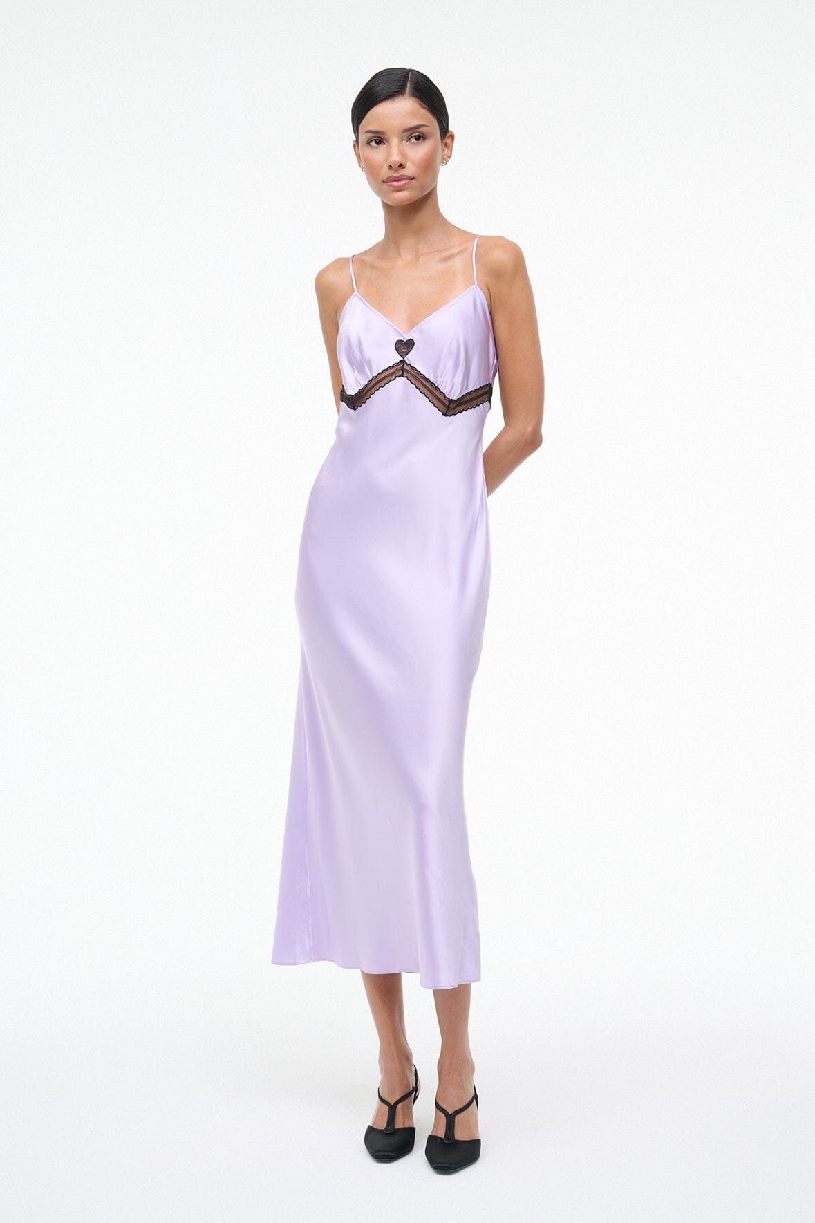 STAUD Sale Terra Silk Dress Wisteria