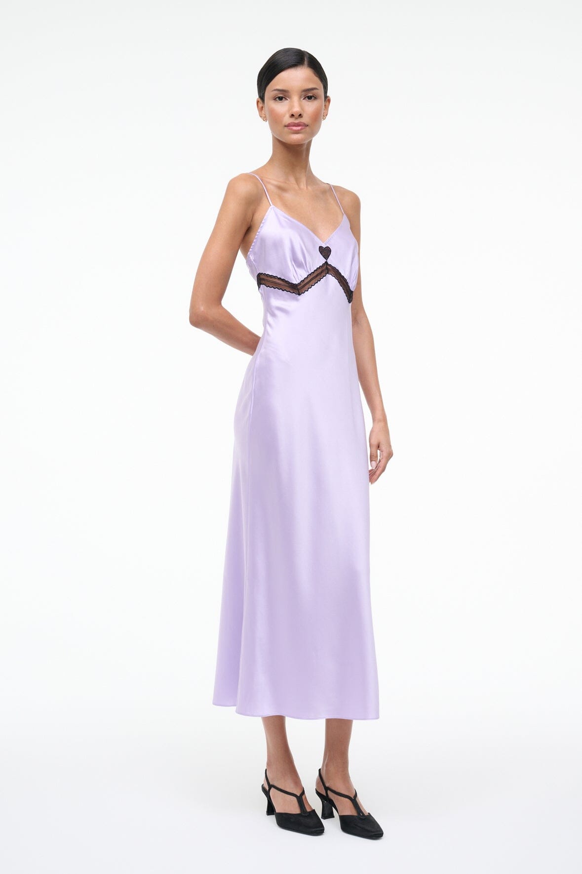 STAUD Sale Terra Silk Dress Wisteria