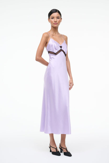 STAUD Sale Terra Silk Dress Wisteria