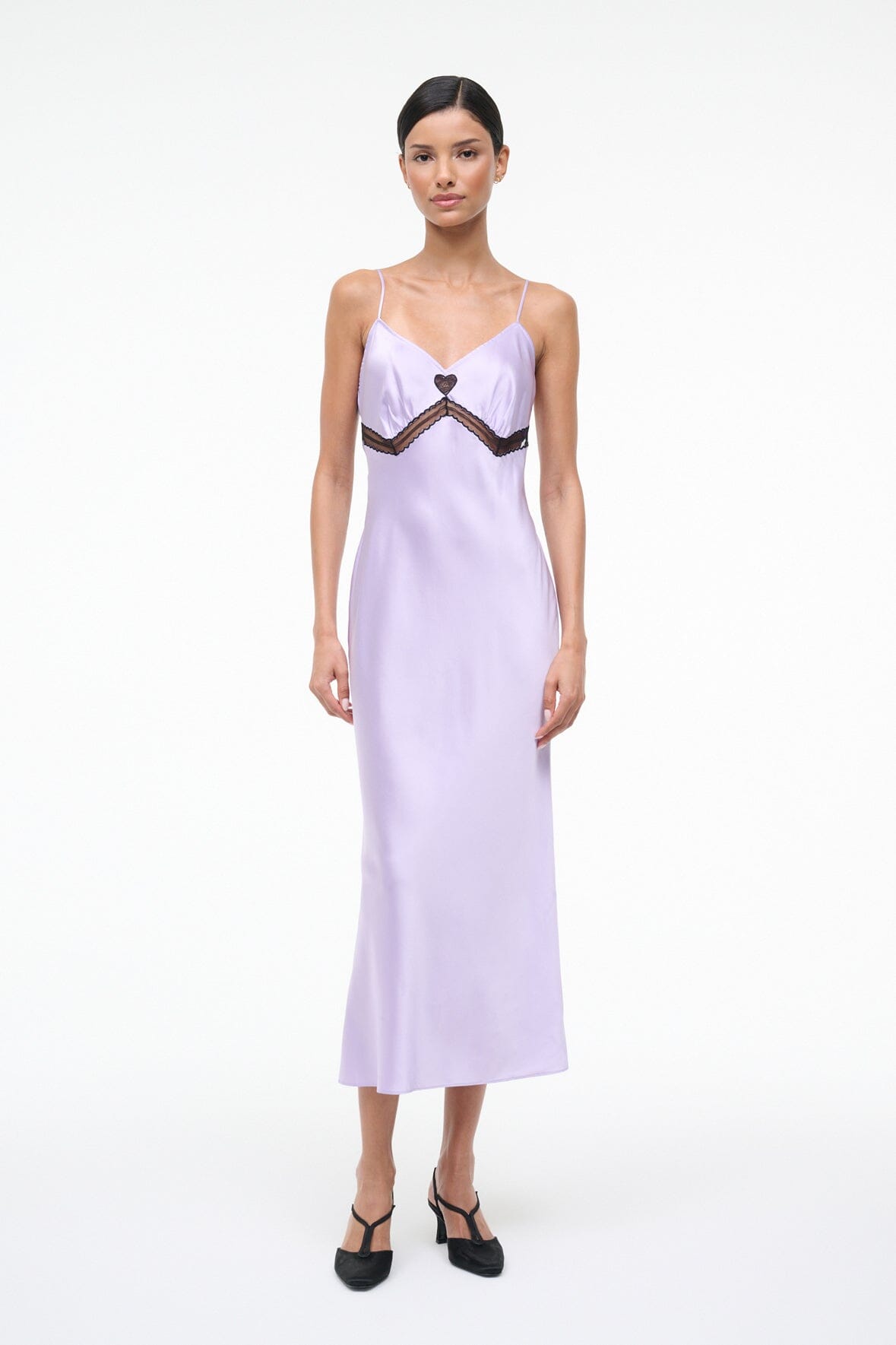 STAUD Sale Terra Silk Dress Wisteria