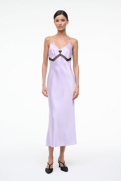 STAUD Sale Terra Silk Dress Wisteria