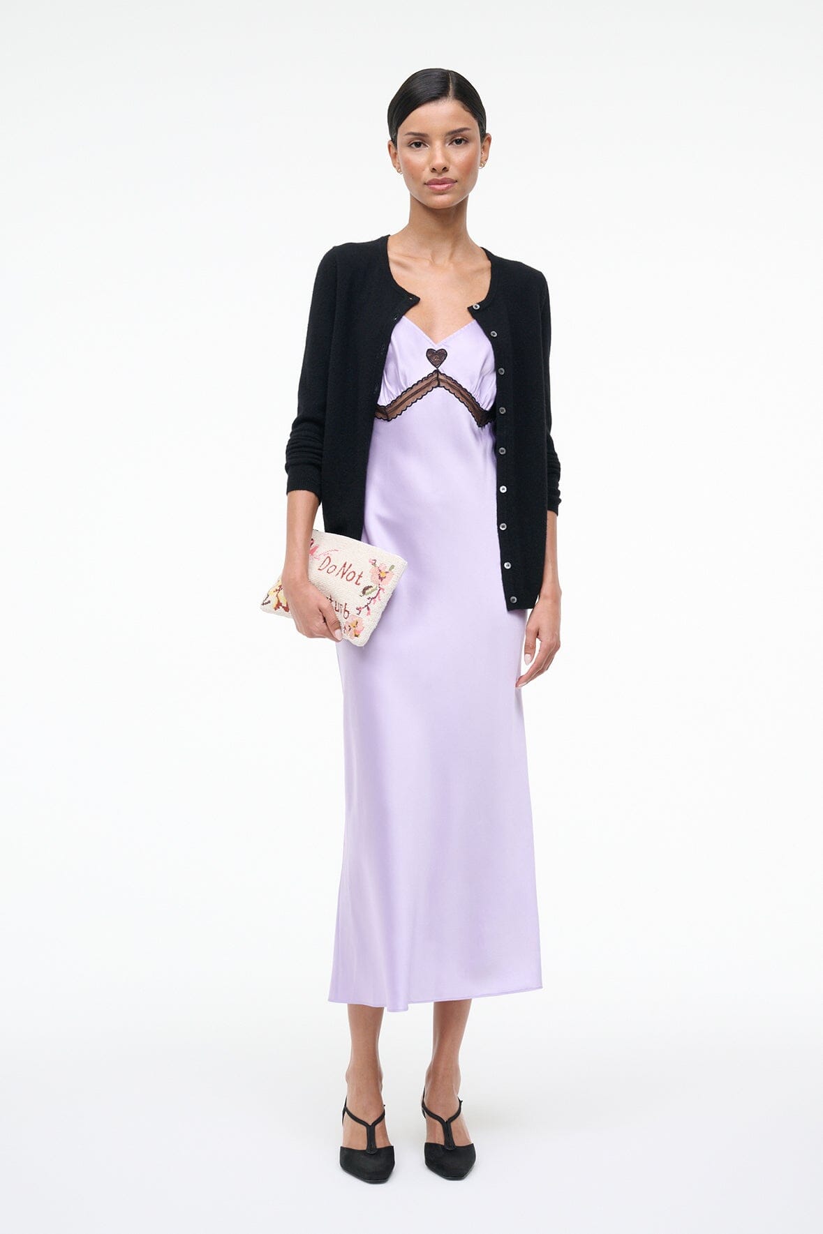 STAUD Sale Terra Silk Dress Wisteria