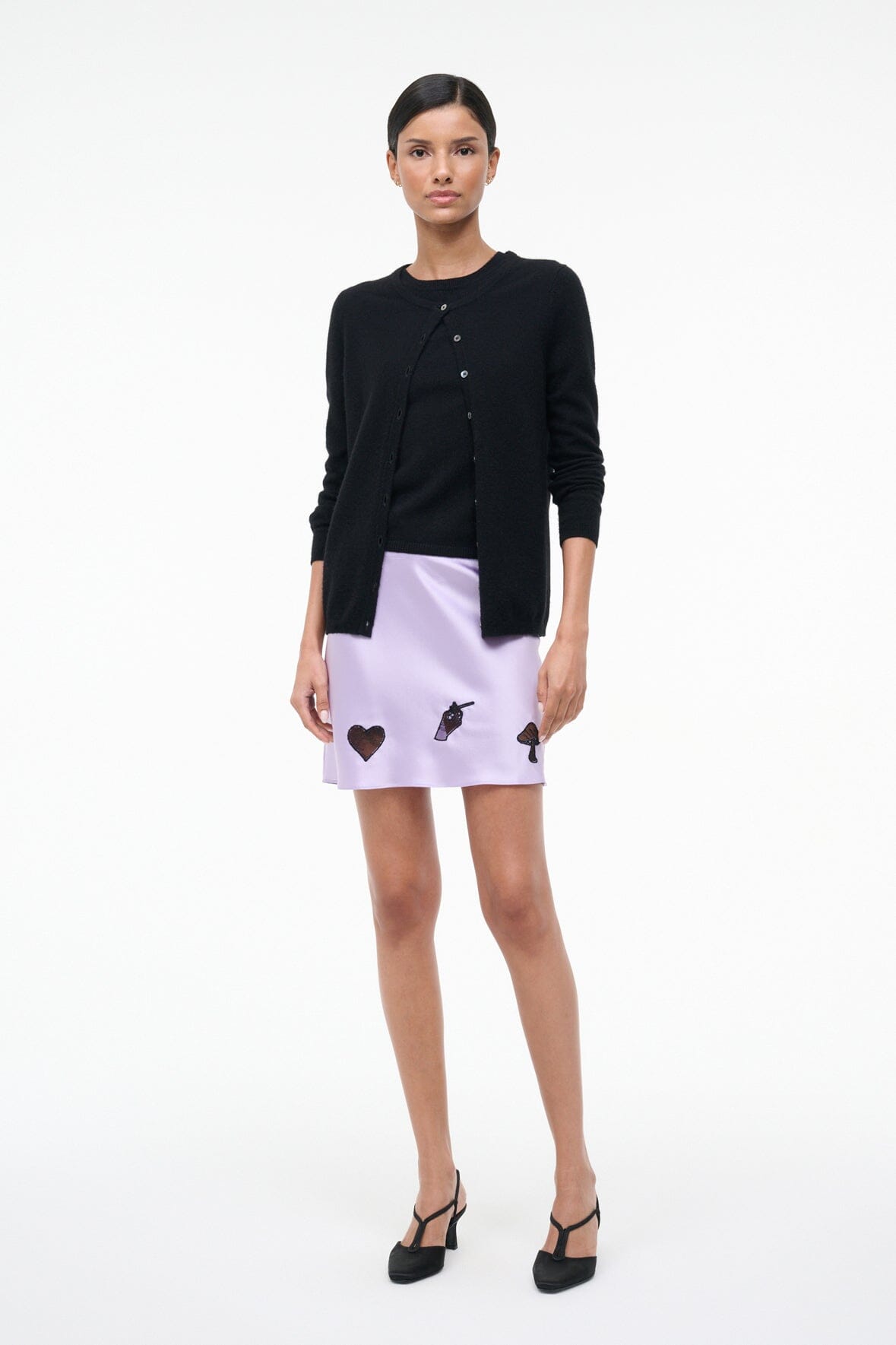 STAUD Sale Kin Silk Mini Skirt Wisteria