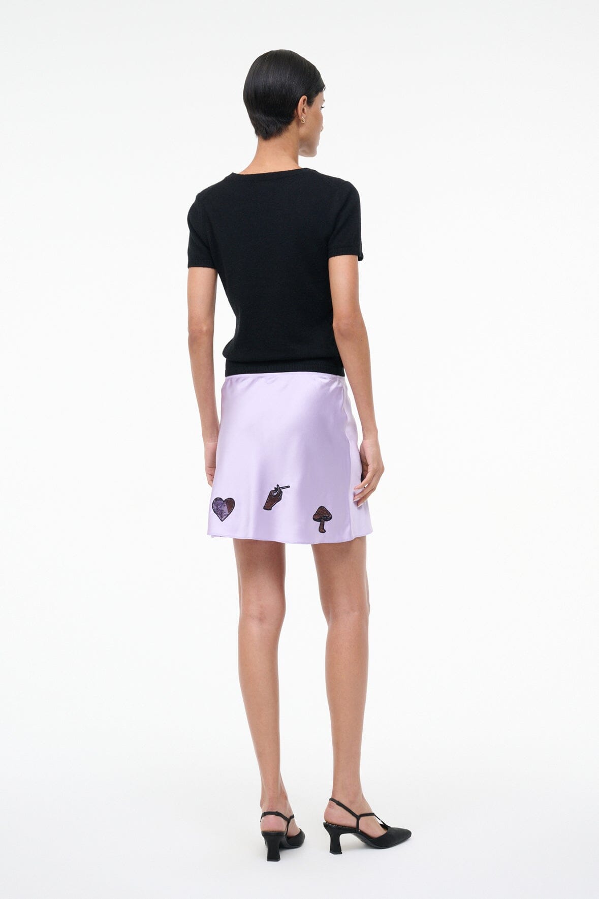 STAUD Sale Kin Silk Mini Skirt Wisteria