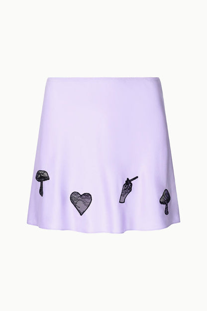 STAUD Sale Kin Silk Mini Skirt Wisteria