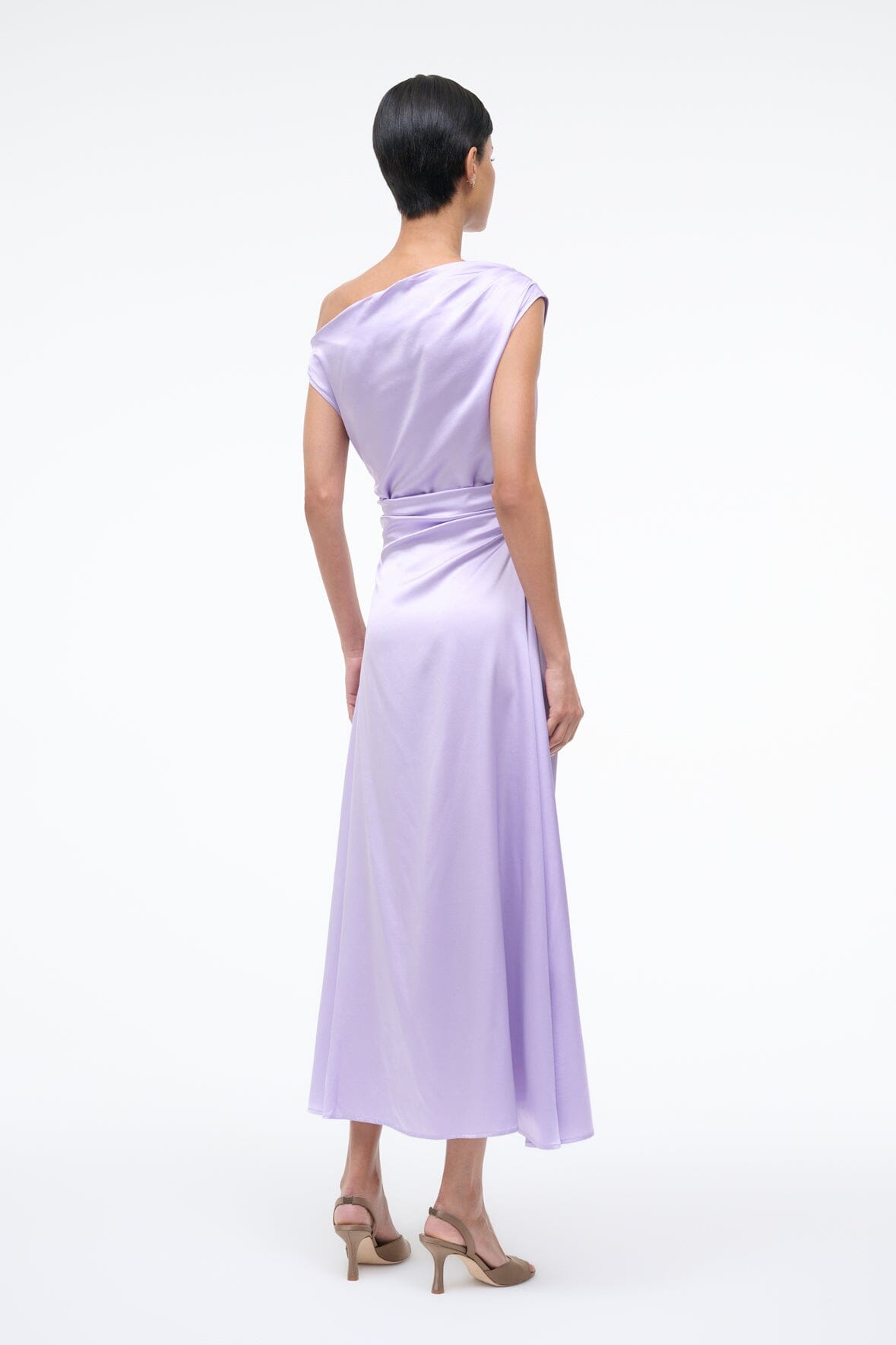 STAUD Sale Phare Silk Dress Wisteria