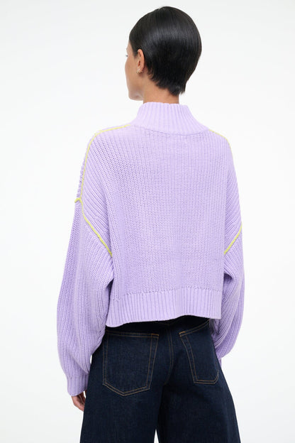 STAUD Sale Cropped Hampton Sweater Wisteria