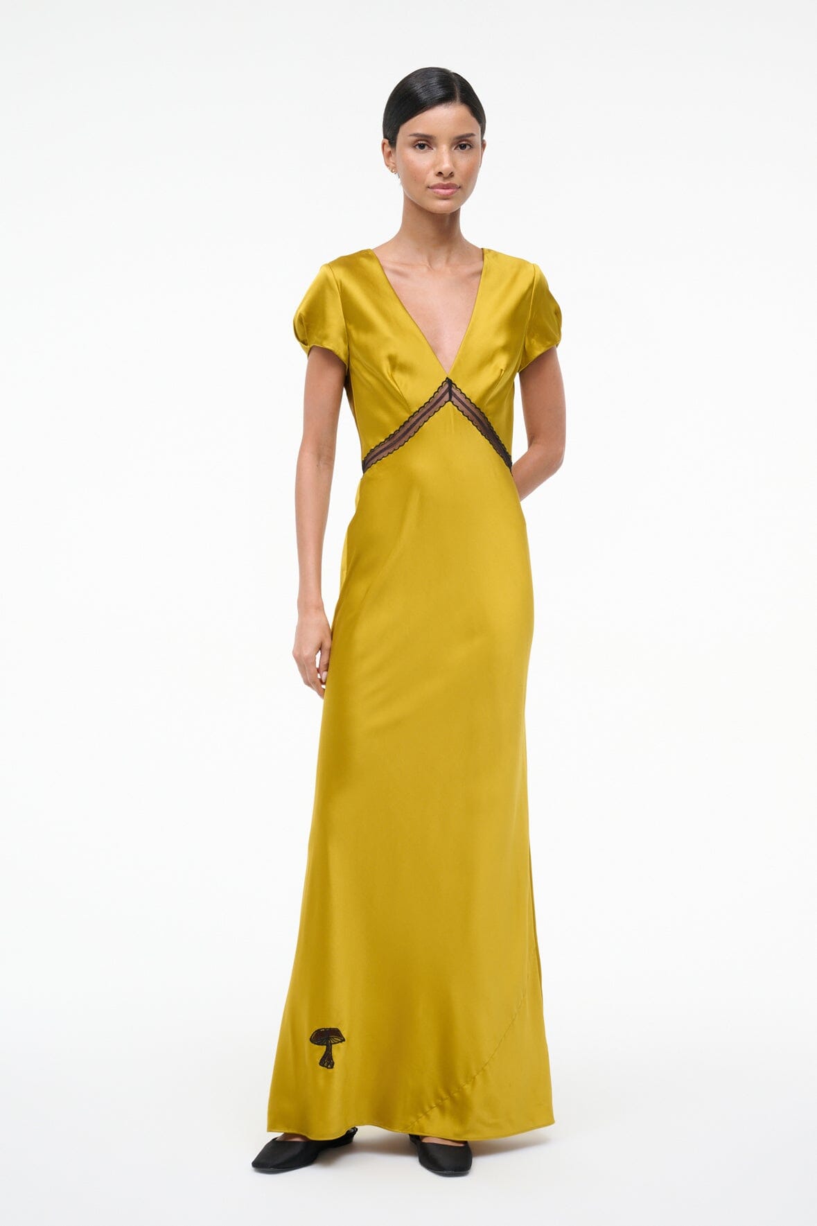 STAUD Sale Sab Silk Dress Turmeric
