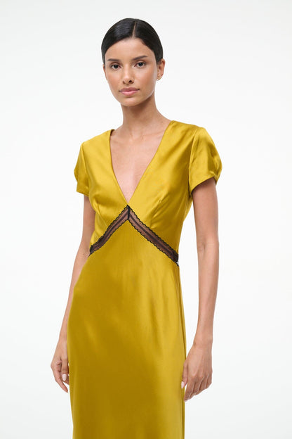 STAUD Sale Sab Silk Dress Turmeric