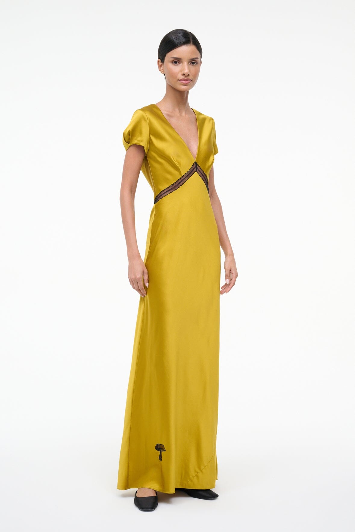 STAUD Sale Sab Silk Dress Turmeric