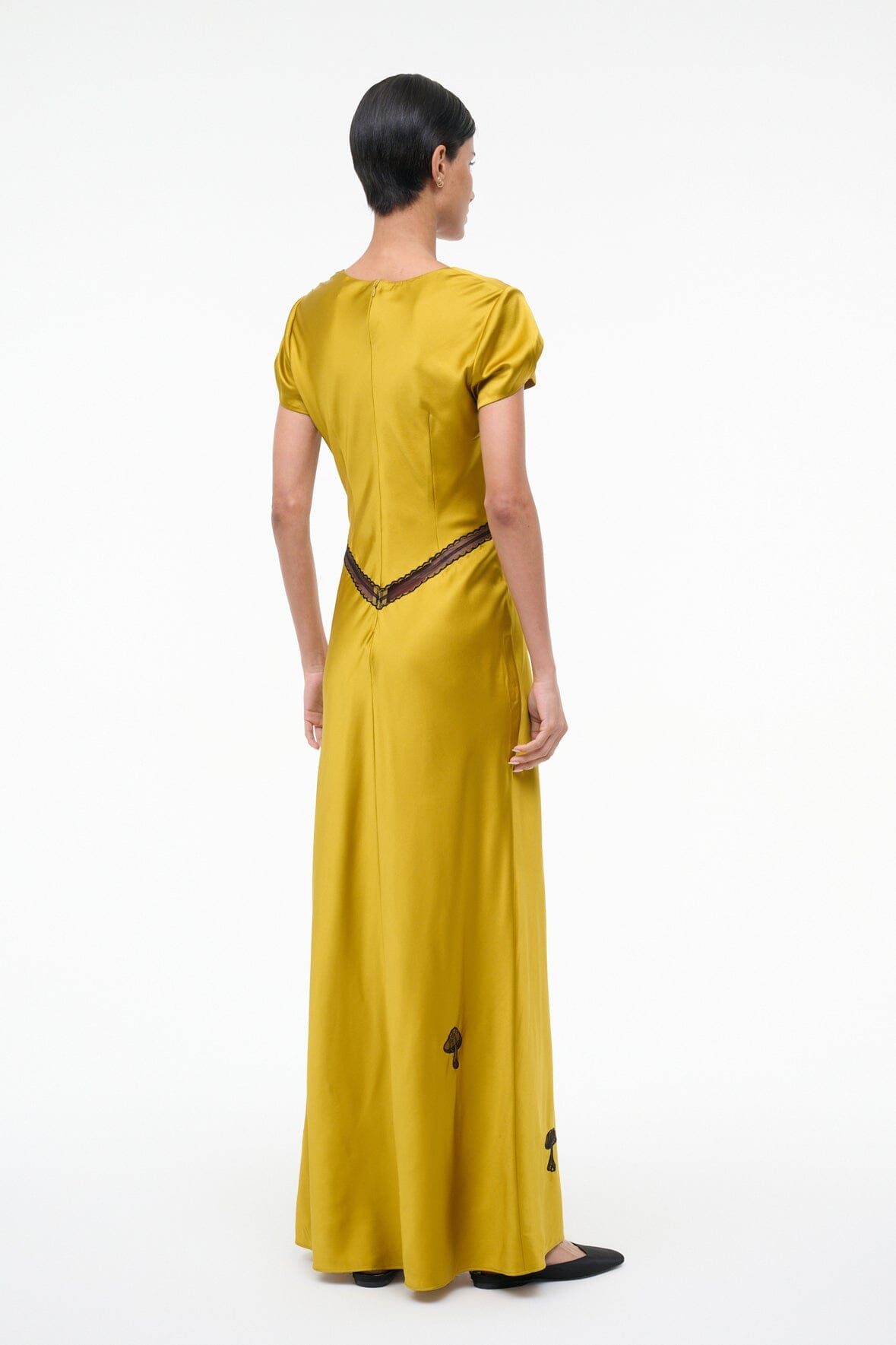 STAUD Sale Sab Silk Dress Turmeric