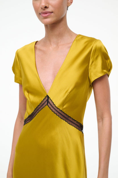 STAUD Sale Sab Silk Dress Turmeric