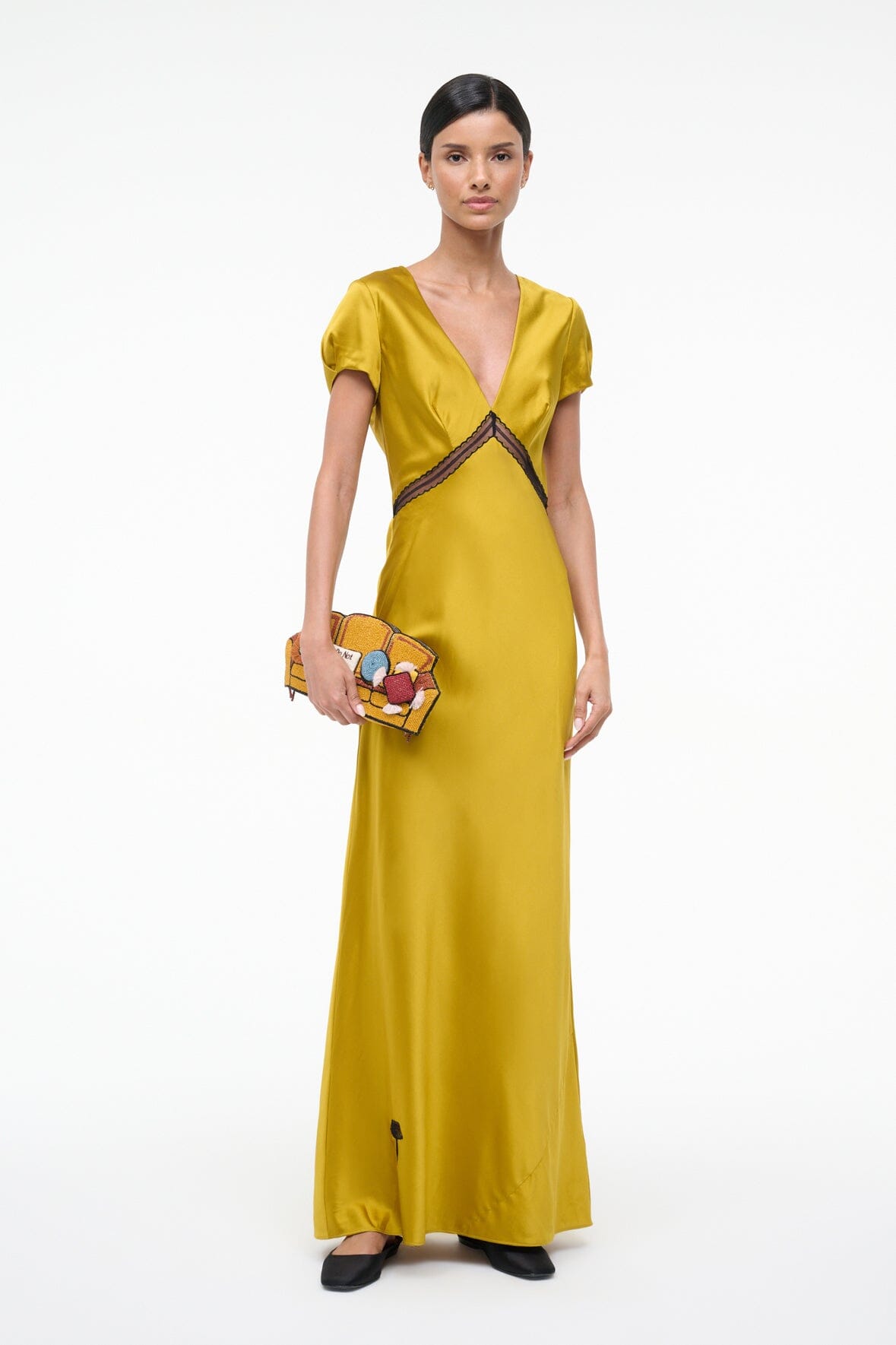 STAUD Sale Sab Silk Dress Turmeric