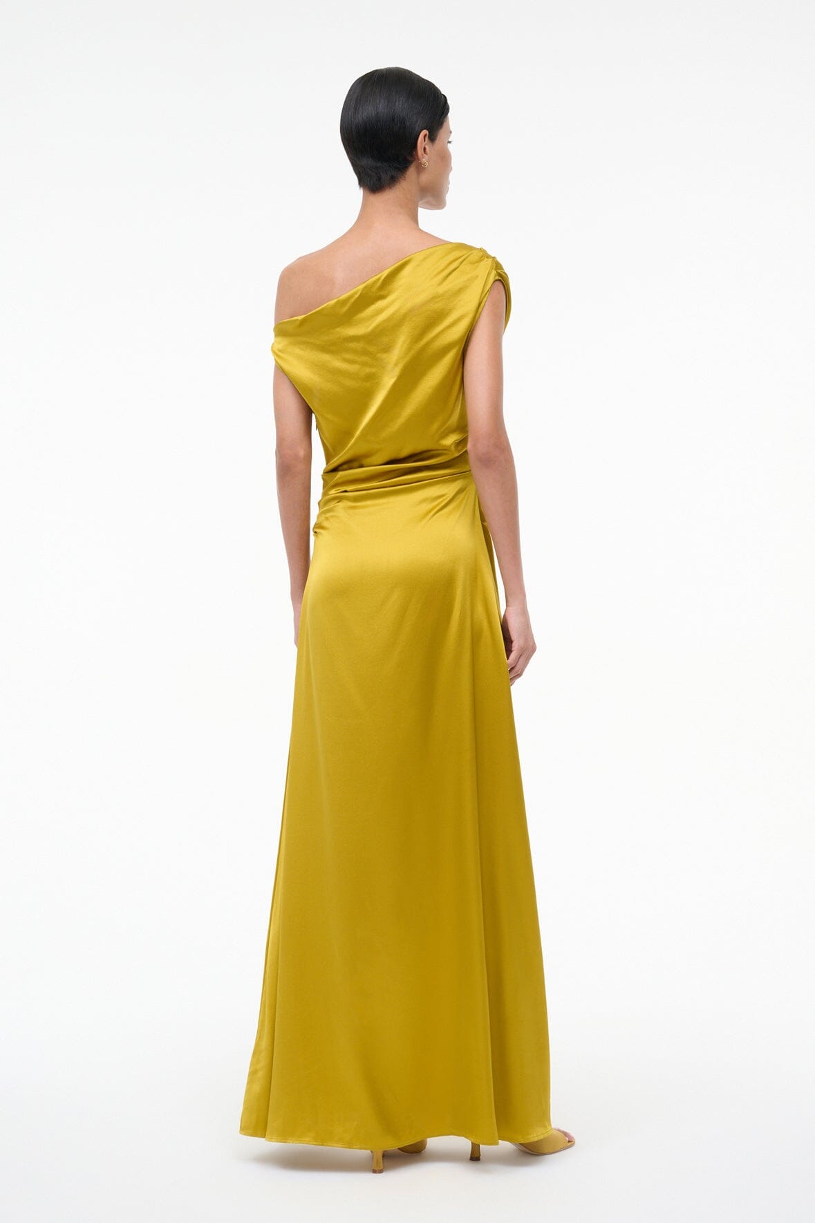 STAUD Sale Maxi Phare Silk Dress Turmeric