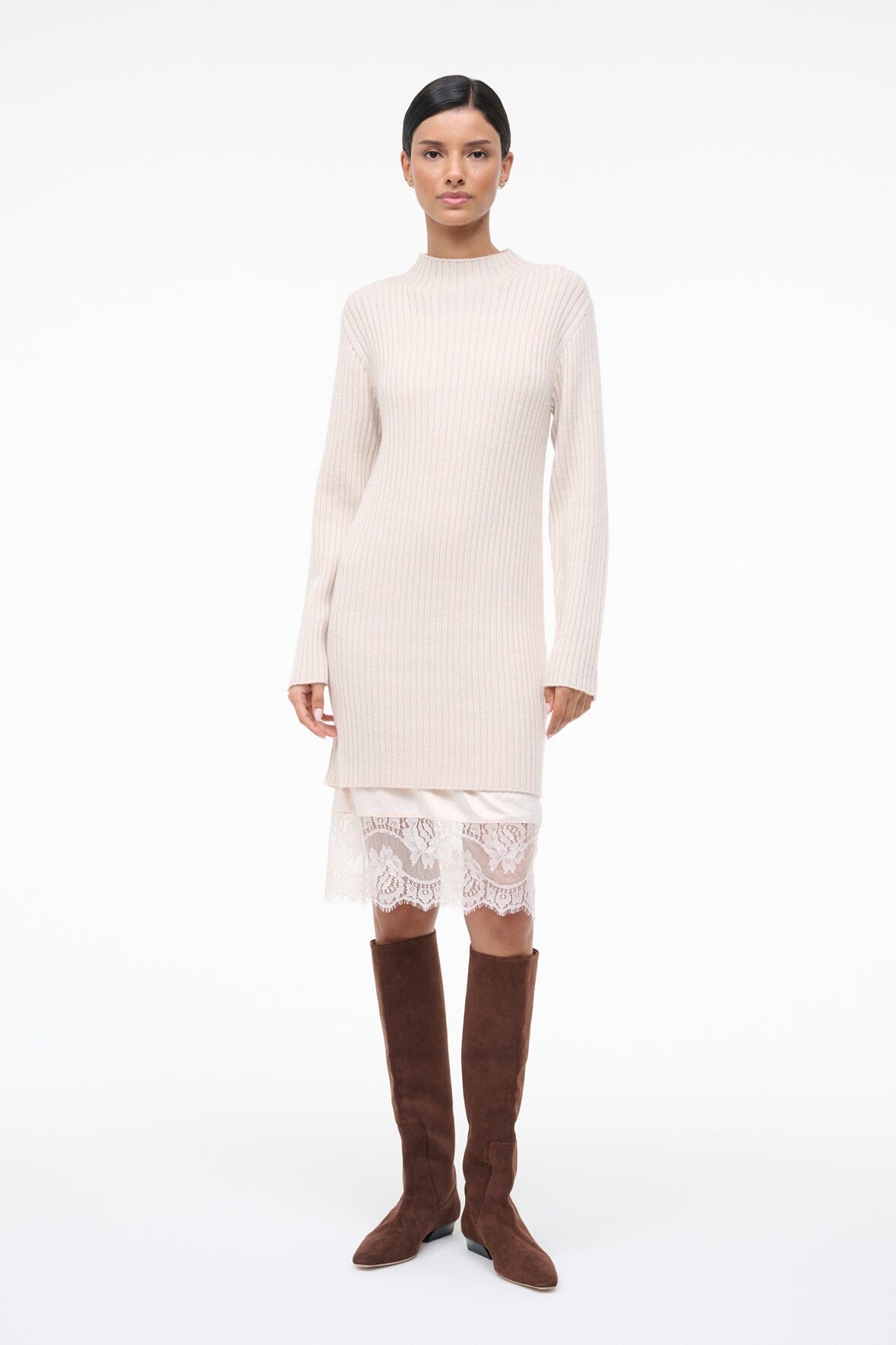 STAUD Sale Willow Sweater Dress Ecru