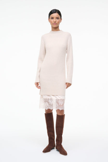 STAUD Sale Willow Sweater Dress Ecru