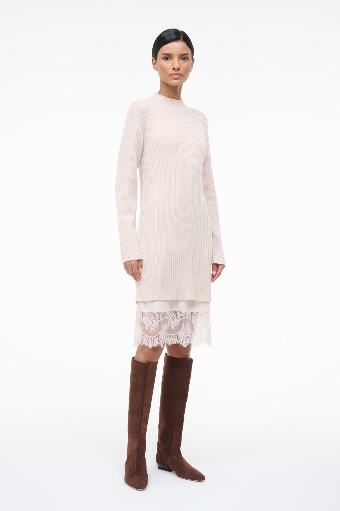 STAUD Sale Willow Sweater Dress Ecru