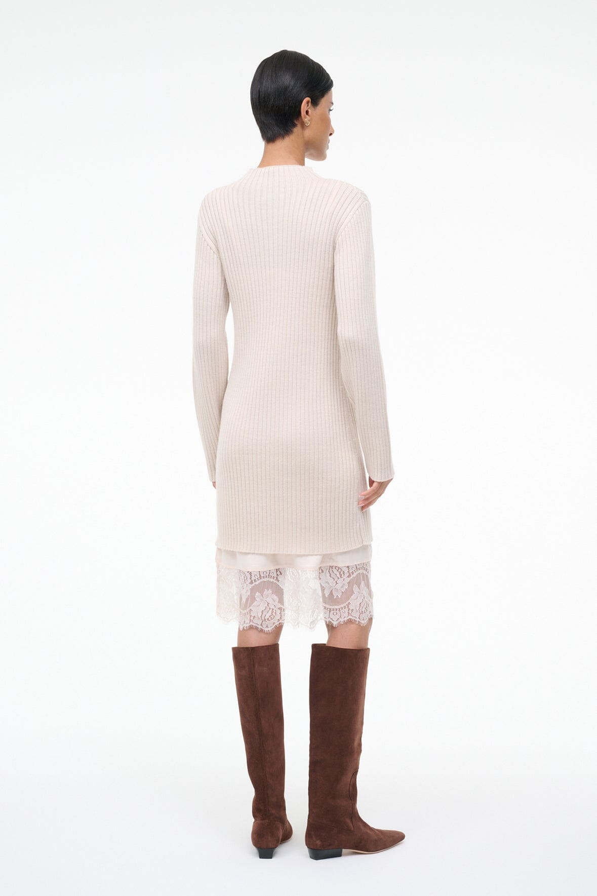 STAUD Sale Willow Sweater Dress Ecru