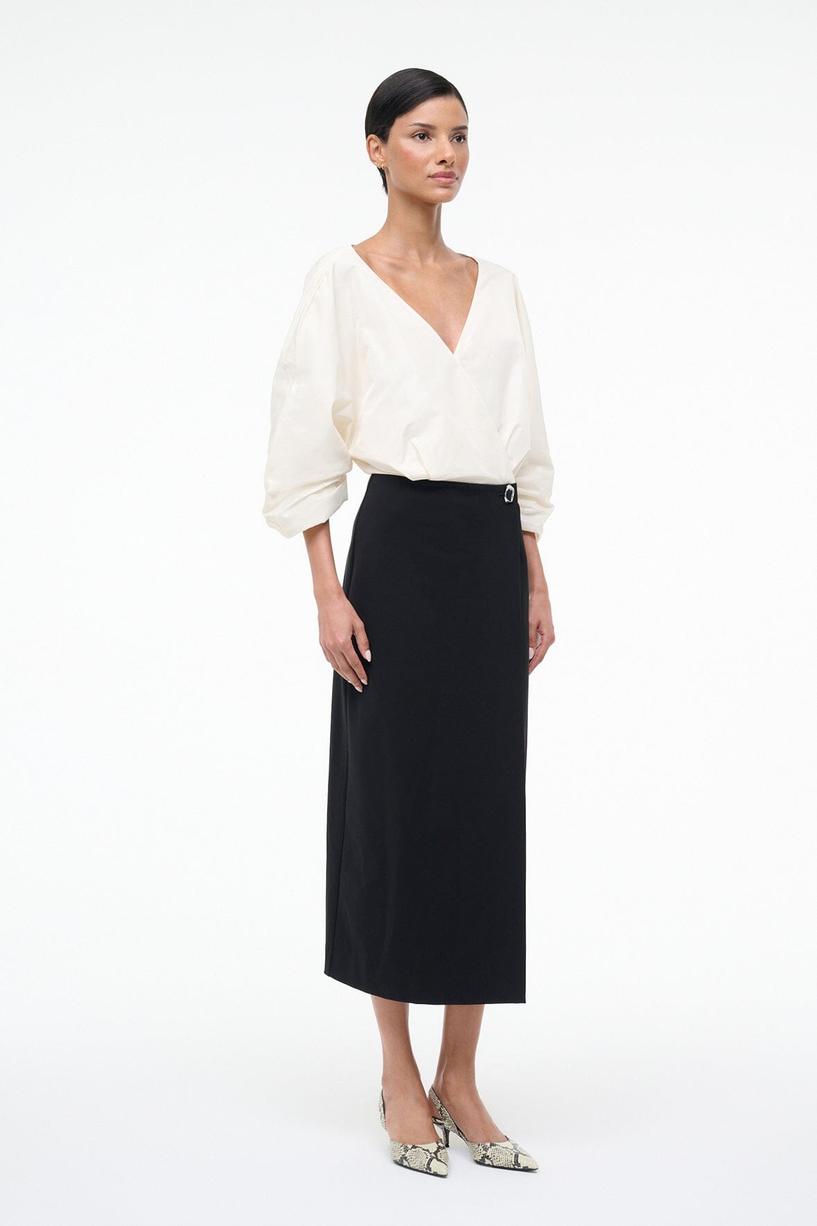 STAUD Sale Orion Dress Ivory Black