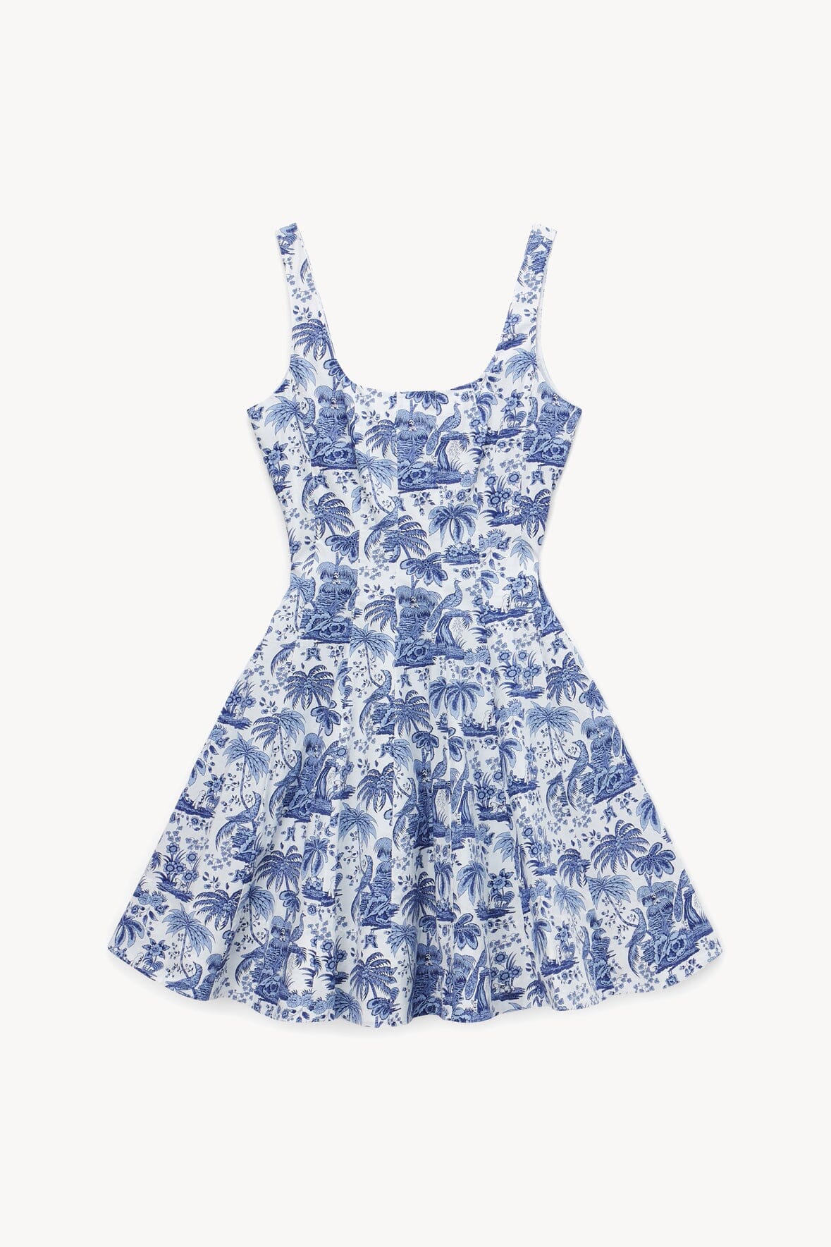 STAUD Clothing Mini Wells Dress - Blue Toile