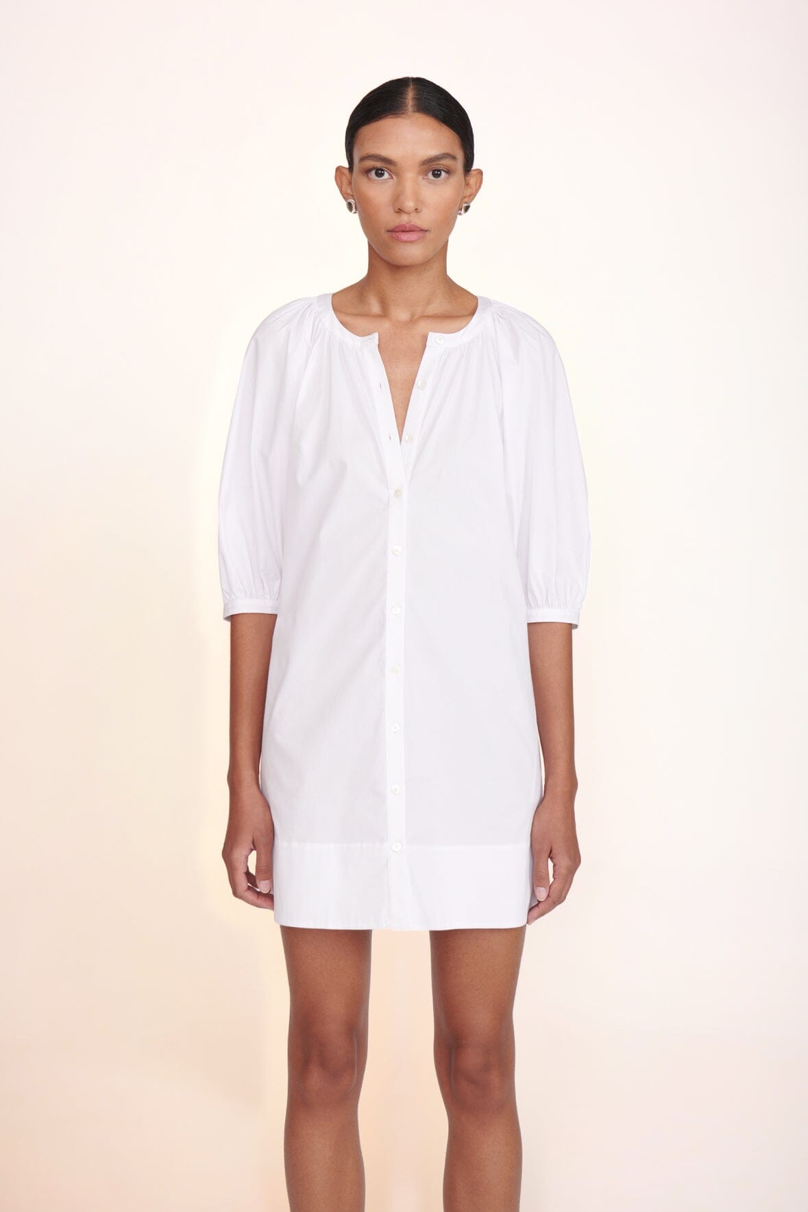 STAUD Clothing Mini Vincent Dress - White