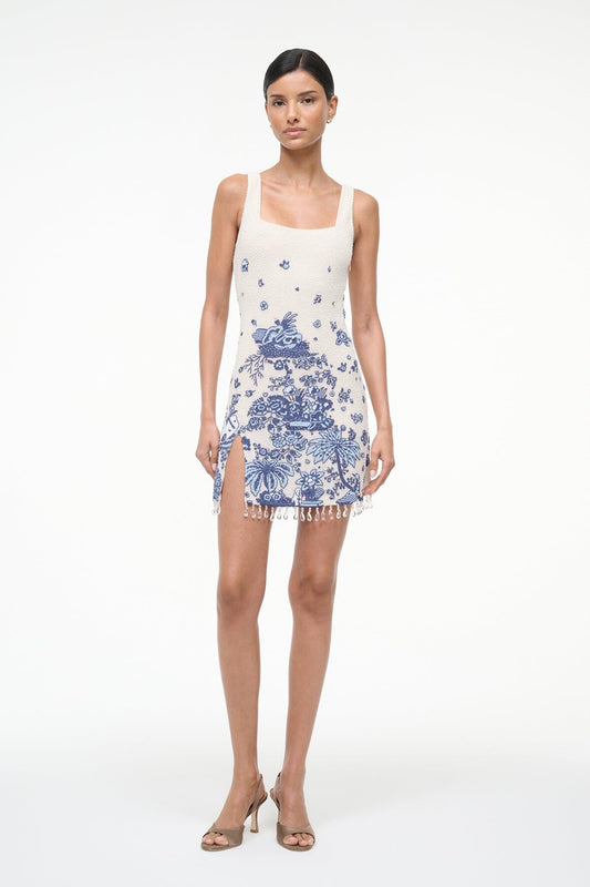 STAUD Clothing Le Sable Dress Blue Toile
