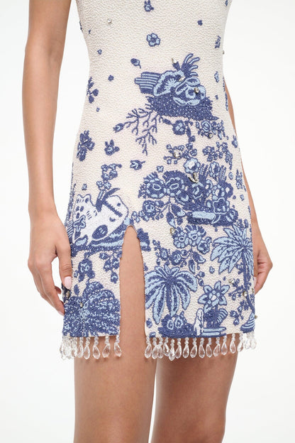 STAUD Clothing Le Sable Dress Blue Toile