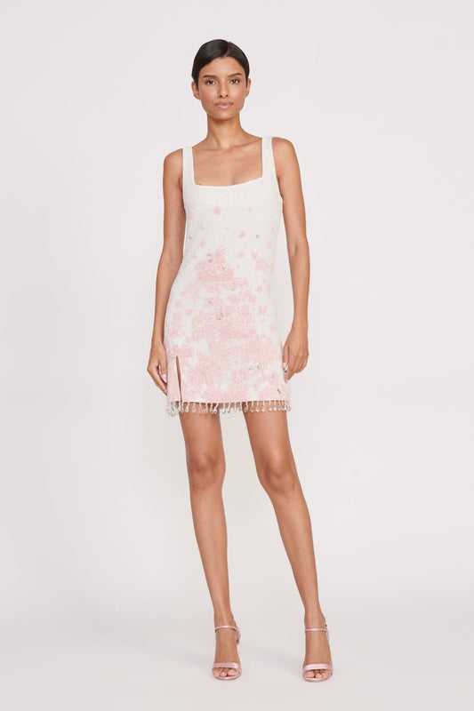 STAUD Clothing Le Sable Dress Ivory Cherry Blossom Toile