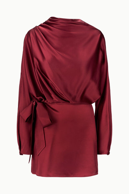 STAUD Sale Phoebe Silk Mini Dress Sangria