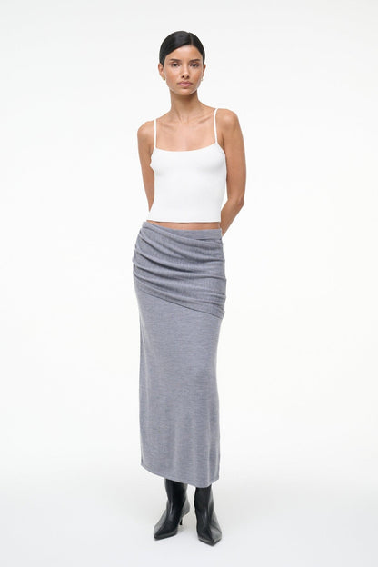 STAUD Sale Wilma Skirt Heather Grey