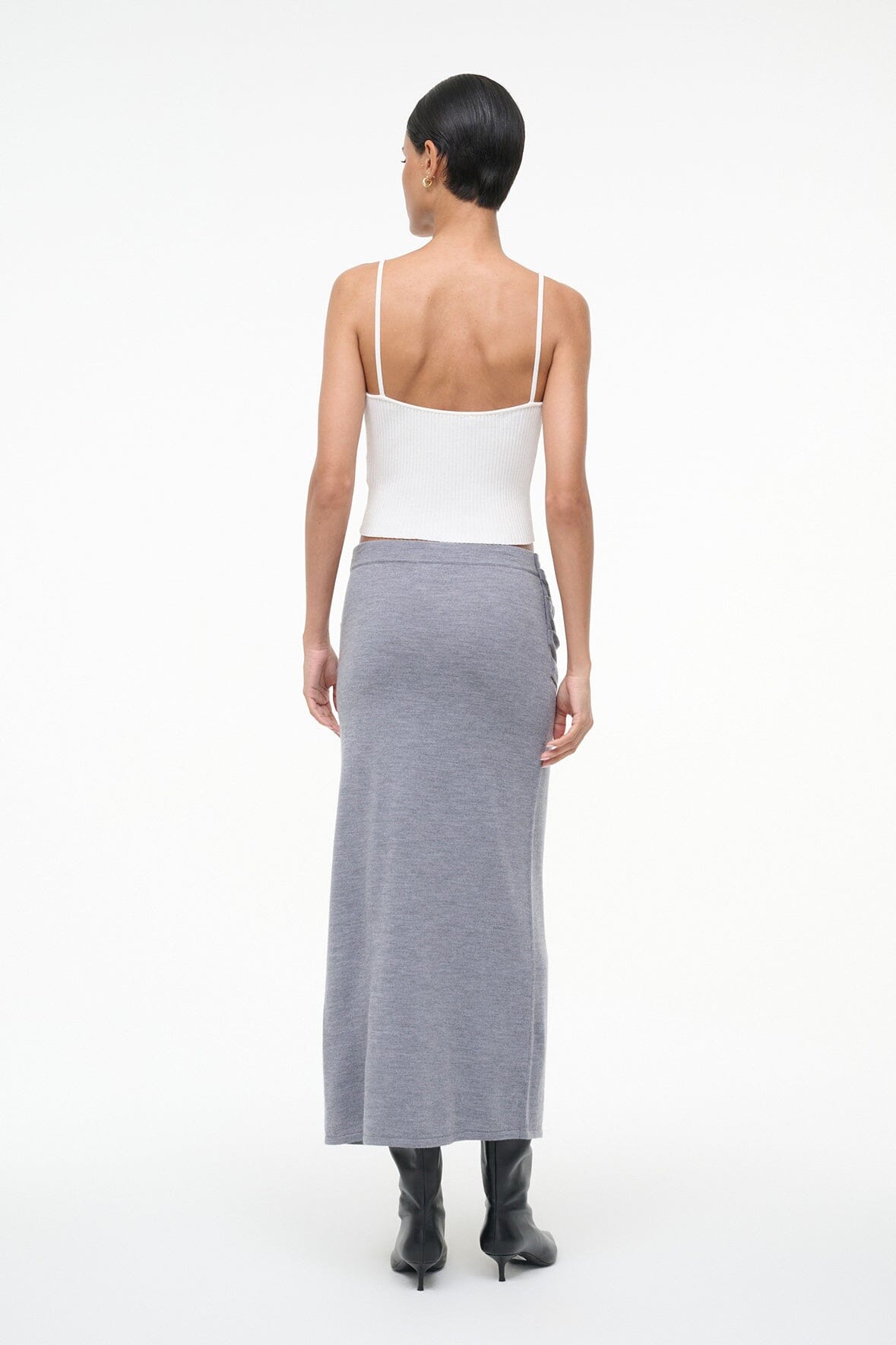 STAUD Sale Wilma Skirt Heather Grey
