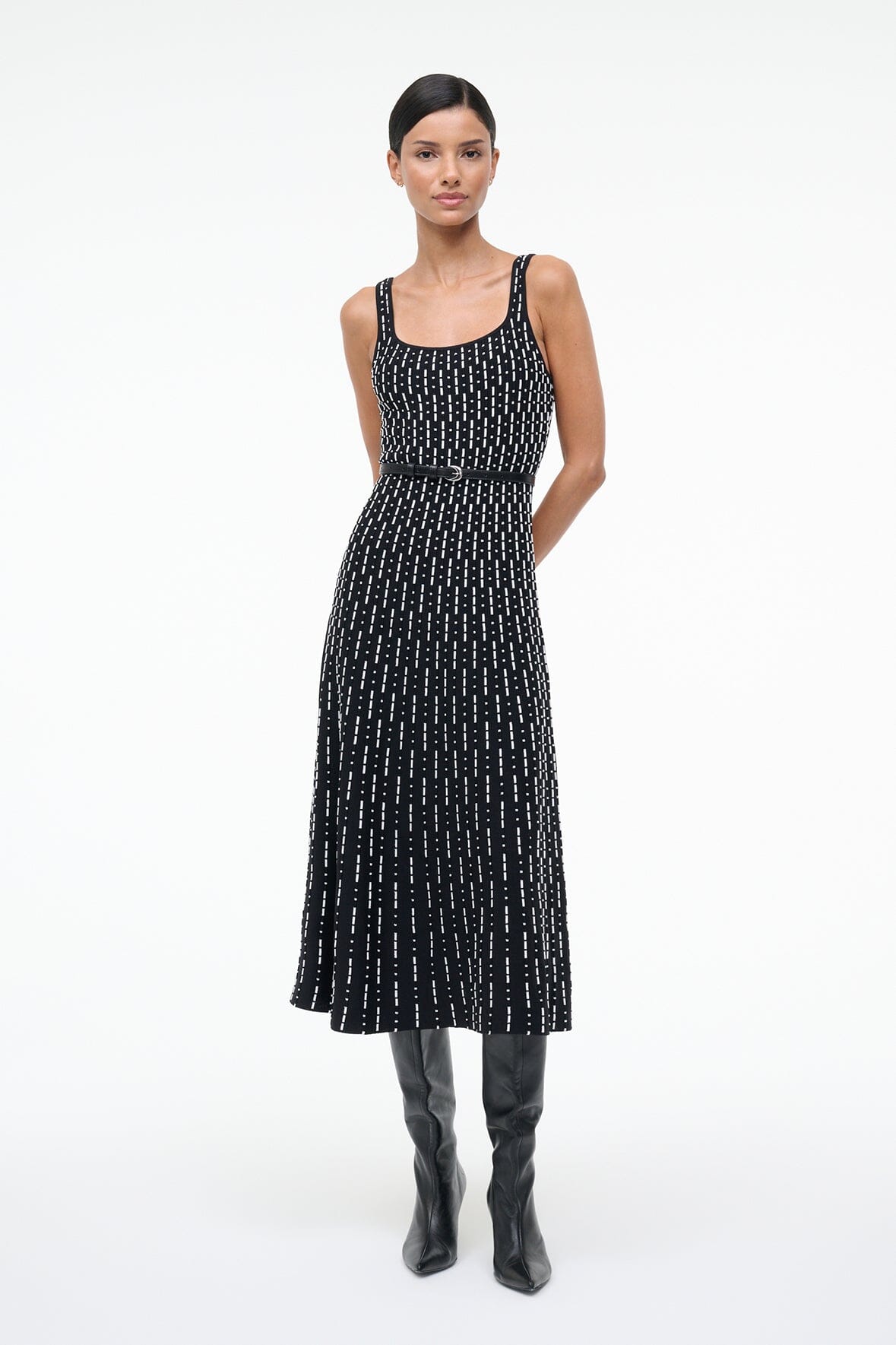 STAUD Sale Ellison Dress Black Geo