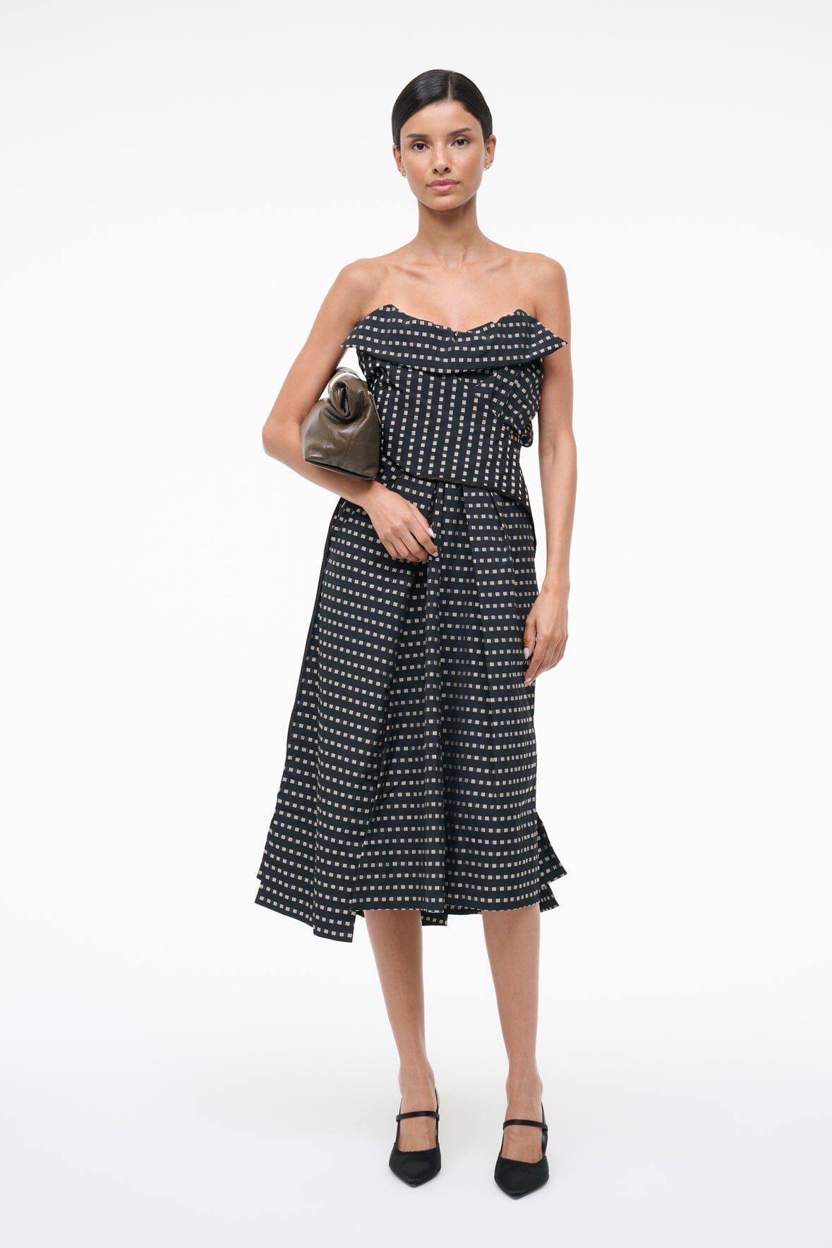 STAUD Sale Alessia Dress Black Geo