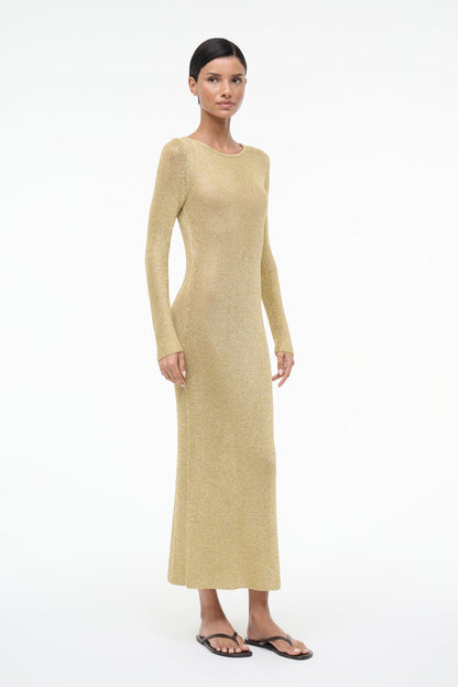 STAUD Sale Nikitta Dress Gold
