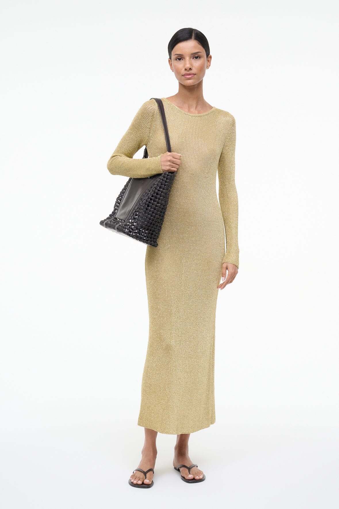 STAUD Sale Nikitta Dress Gold