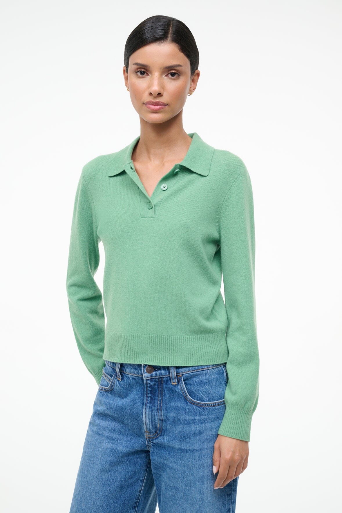STAUD Sale Gemma Cashmere Sweater Leaf