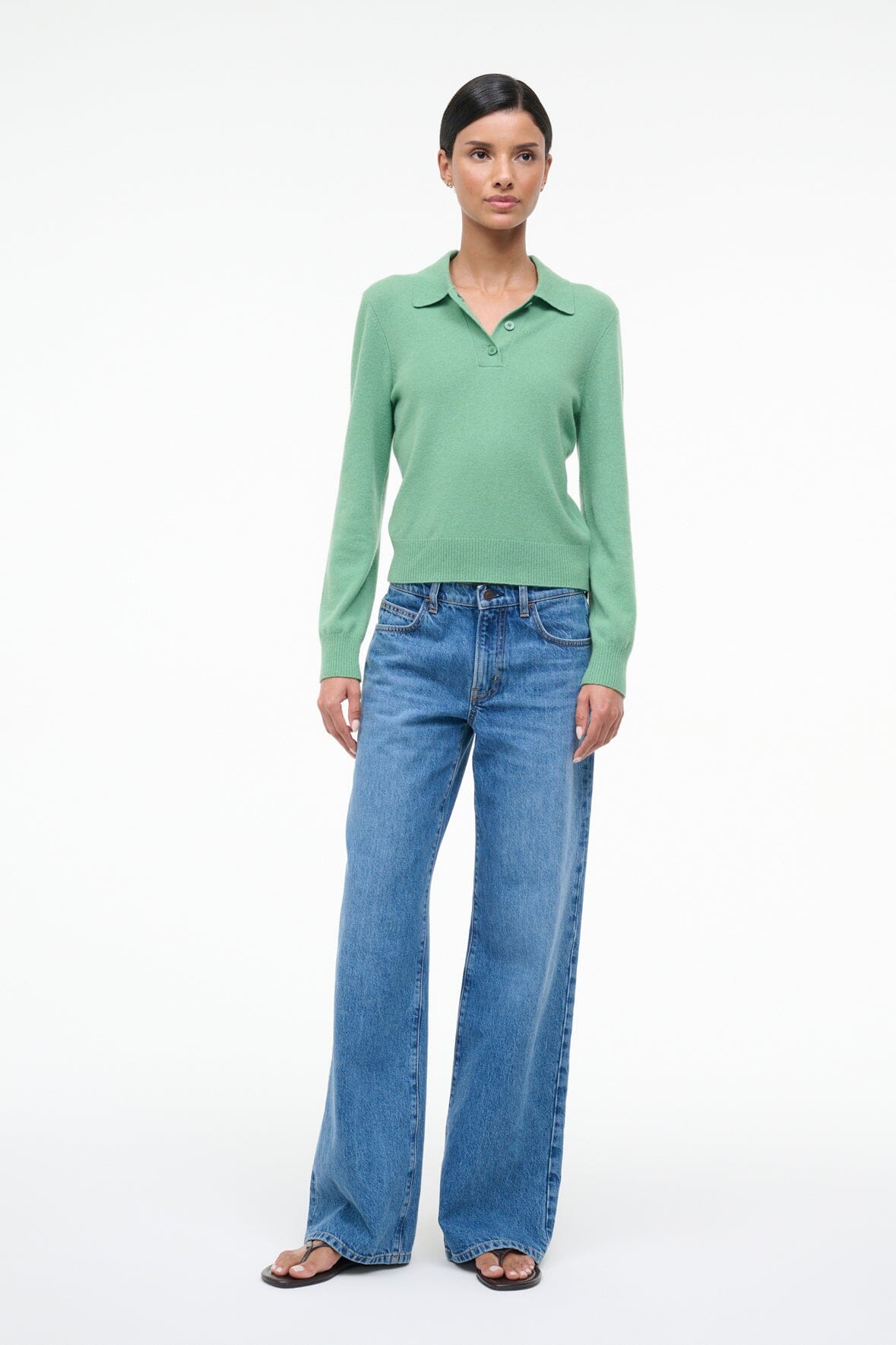STAUD Sale Gemma Cashmere Sweater Leaf