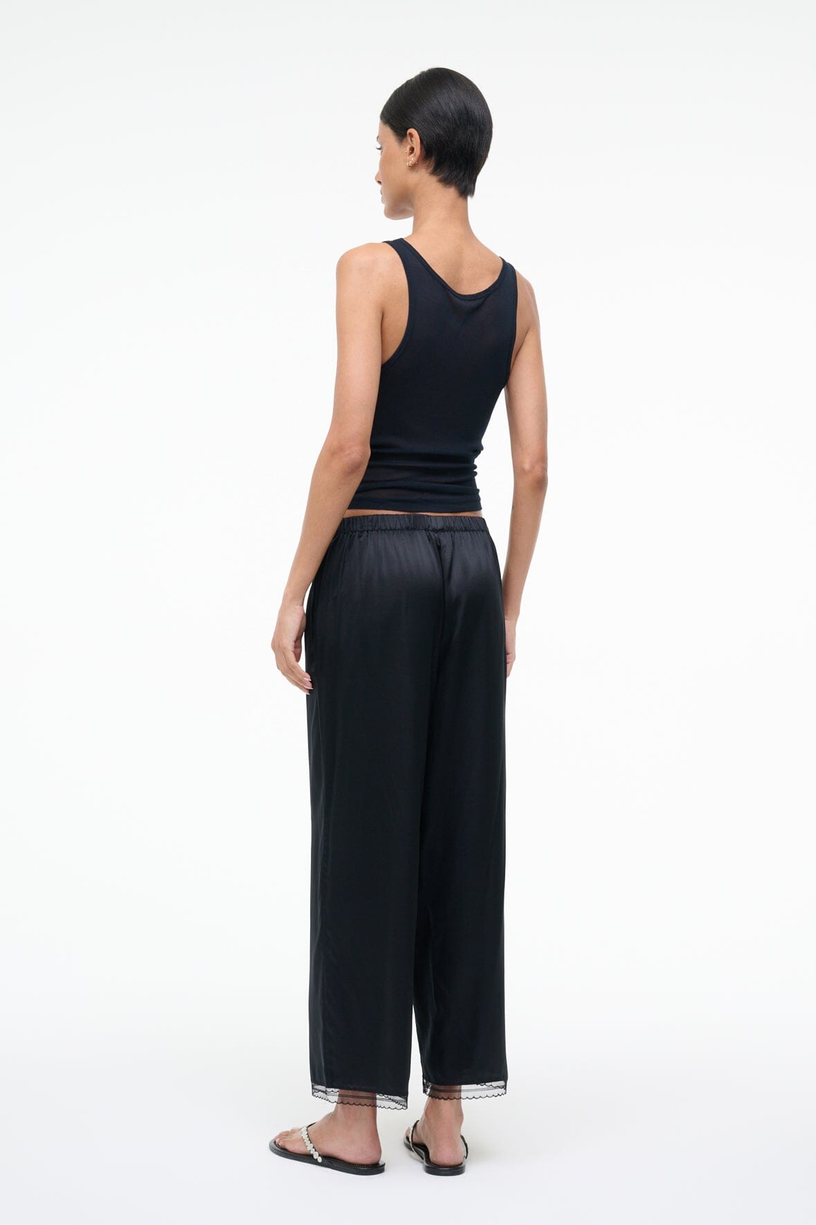 STAUD Sale Kirby Silk Pant Black