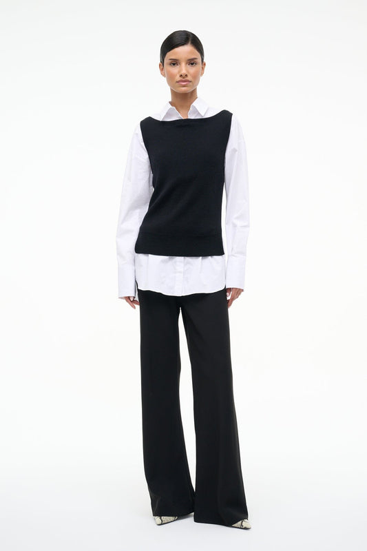 STAUD Sale Damian Top Black White