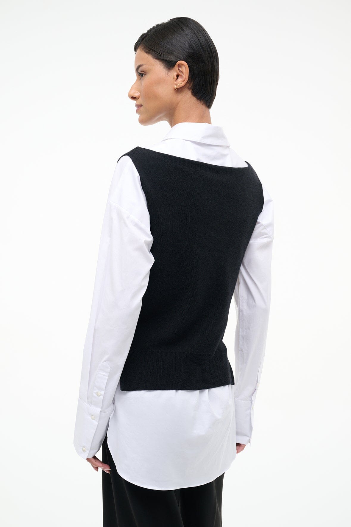 STAUD Sale Damian Top Black White
