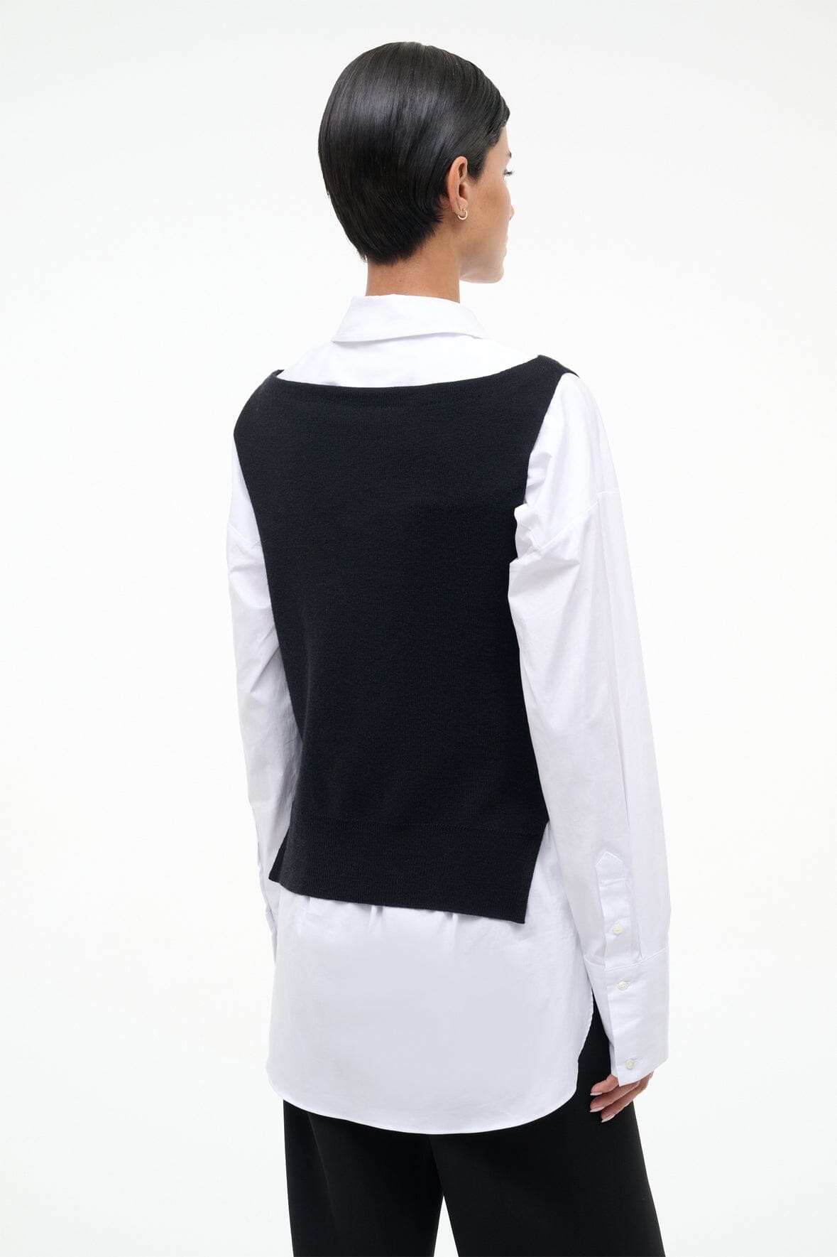STAUD Sale Damian Top Black White
