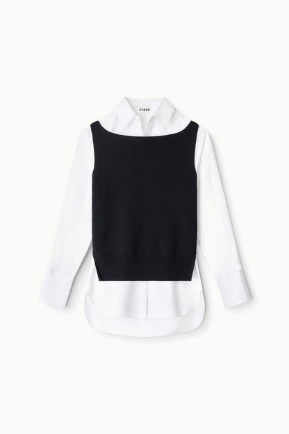 STAUD Sale Damian Top Black White