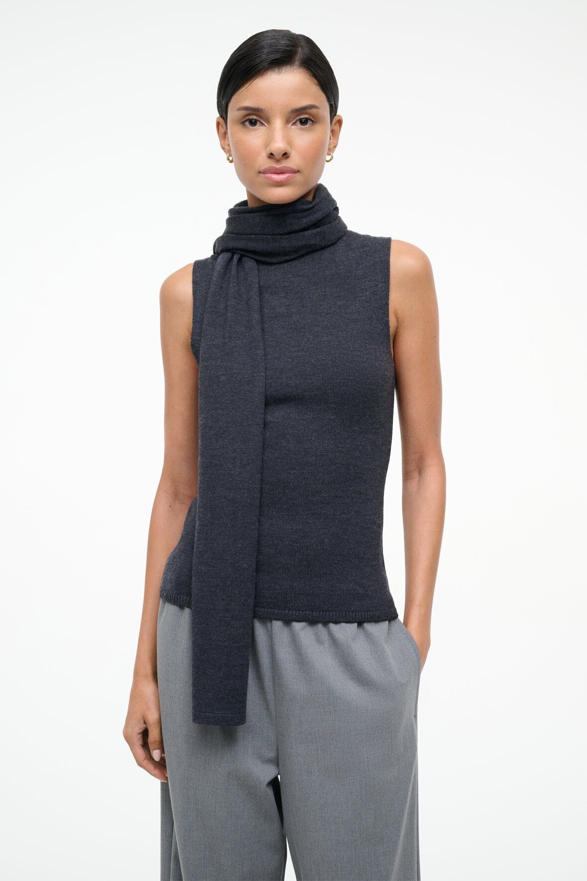 STAUD Sale Canal Top Charcoal