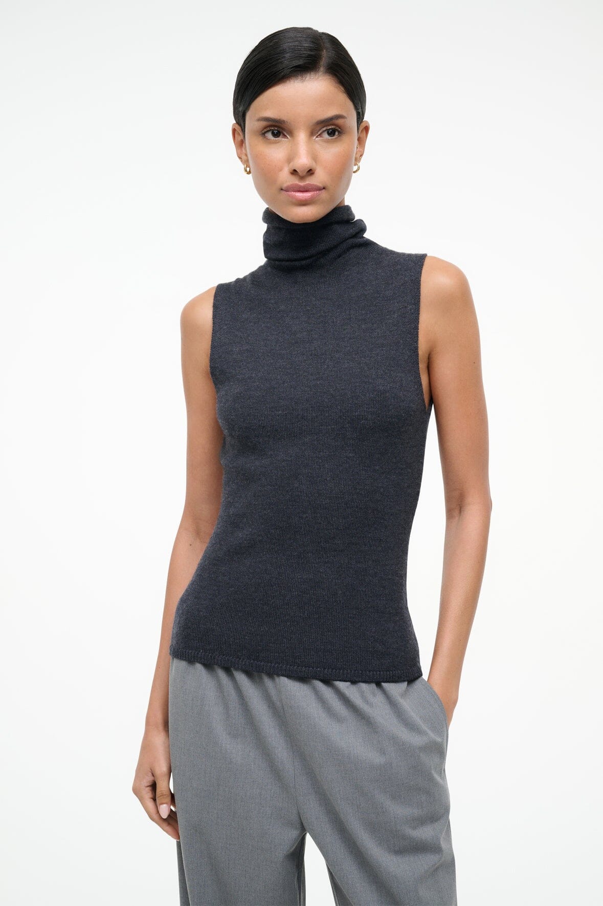 STAUD Sale Canal Top Charcoal