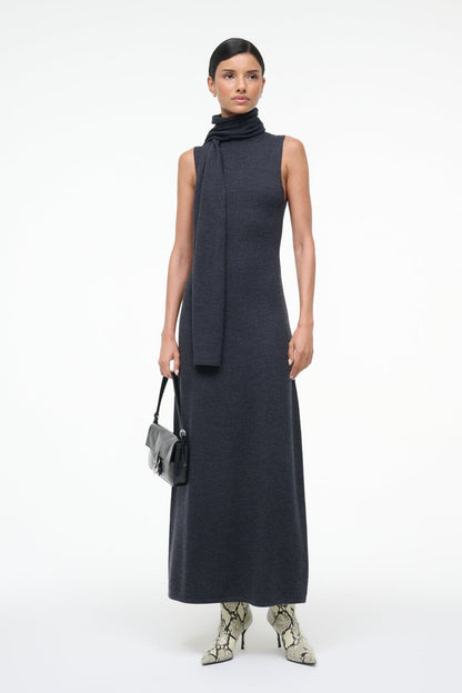 STAUD Sale Canal Midi Dress Charcoal