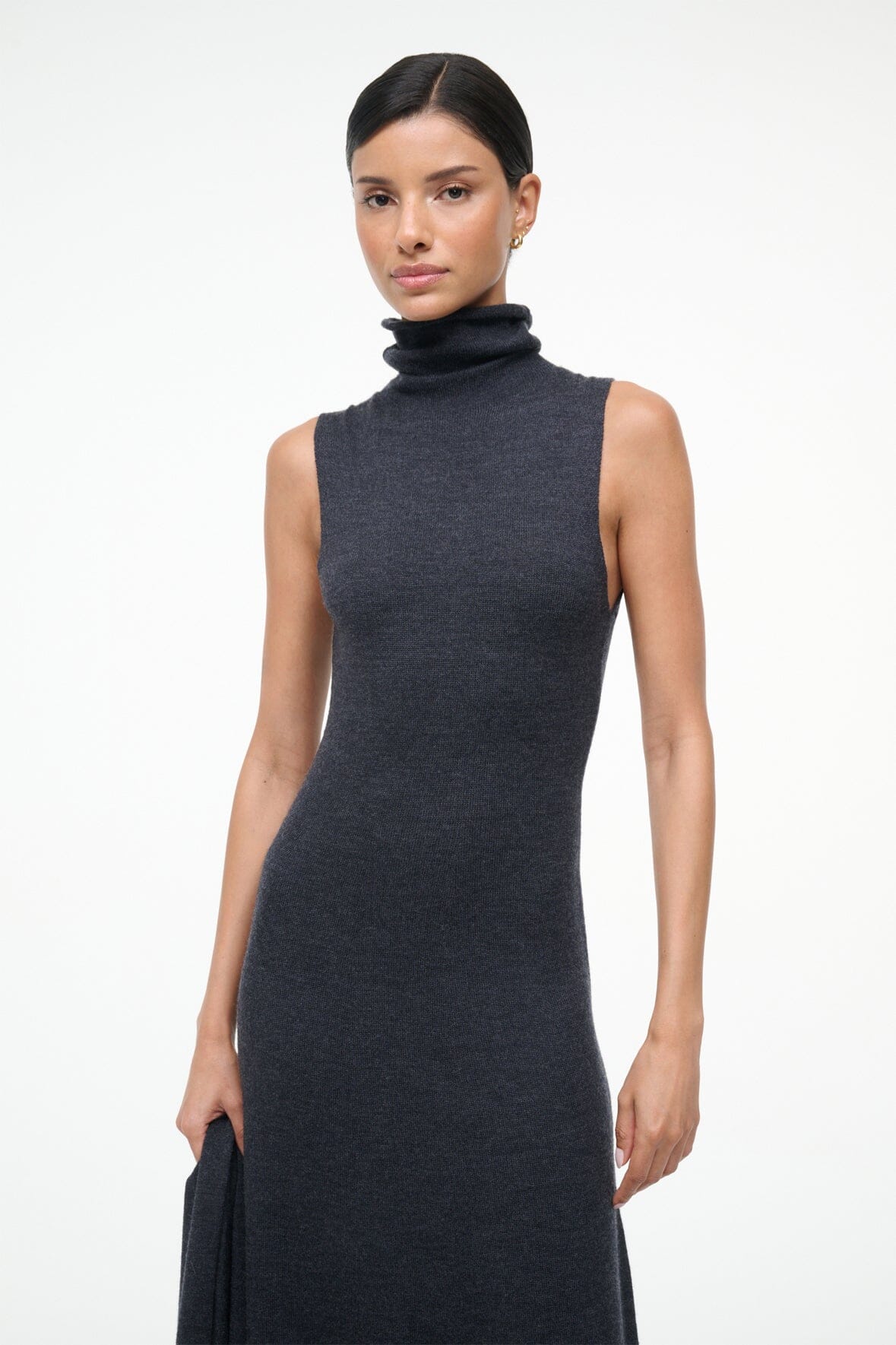 STAUD Sale Canal Midi Dress Charcoal